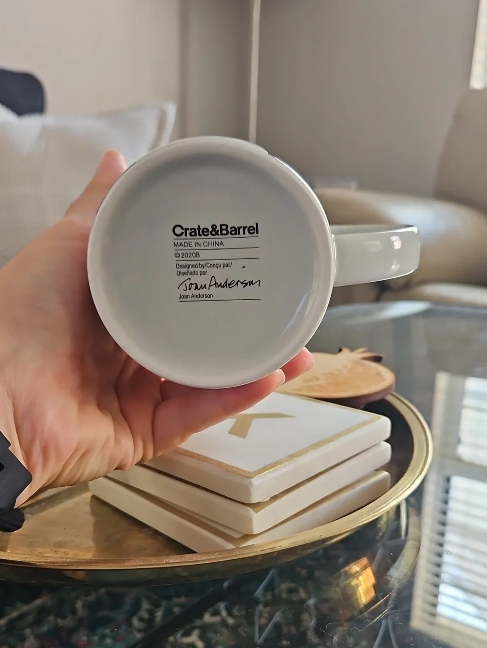 Crate & Barrel Penguin Mug Christmas Holiday Winter Joan Anderson 2020